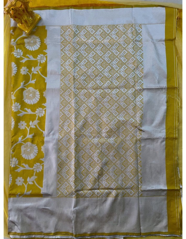 Yellow Chand Silk Saree