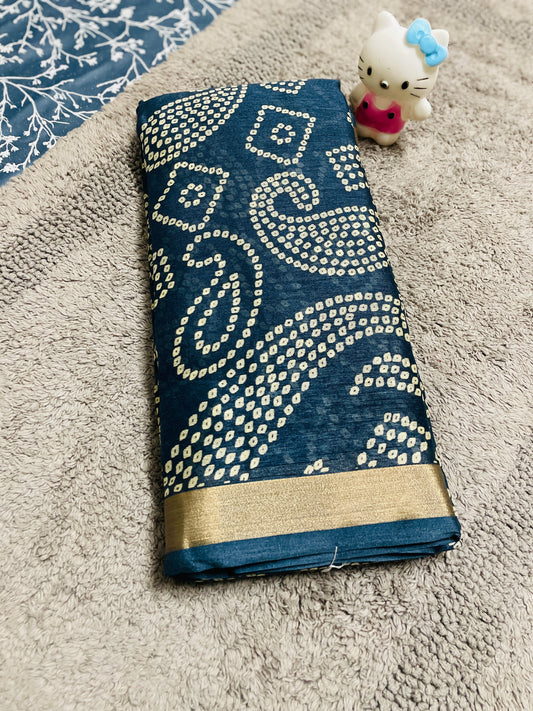 Blue Charu Cotton Silk Saree