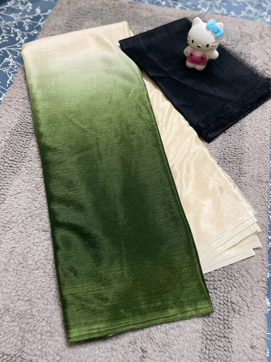 Green Kanak Chinon Silk Saree