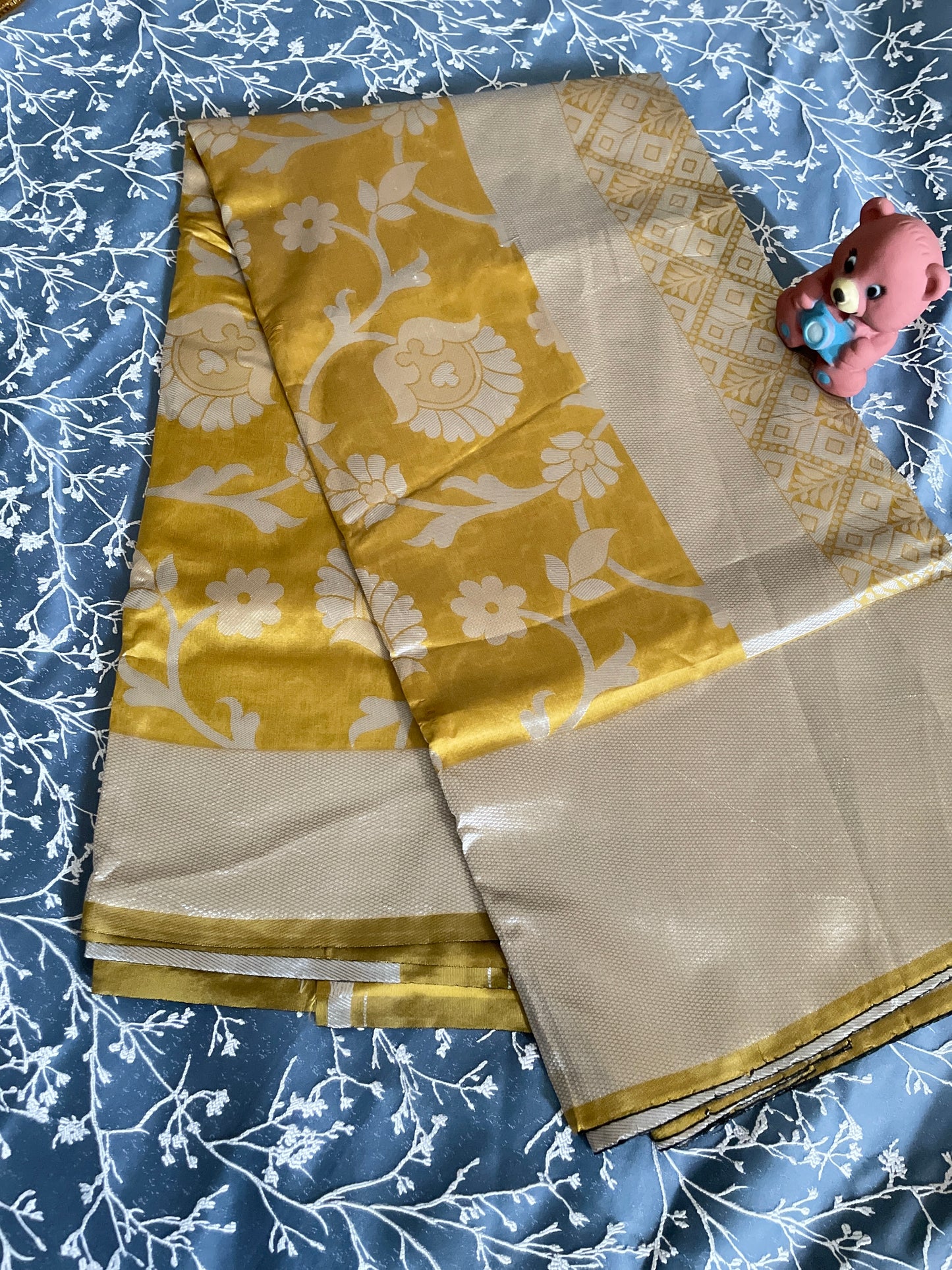 Yellow Chand Silk Saree