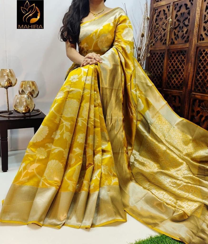 Yellow Chand Silk Saree