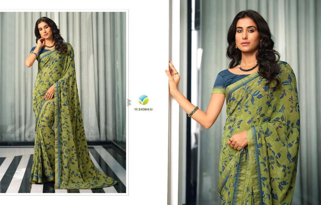 Olive Nek Georgette Saree