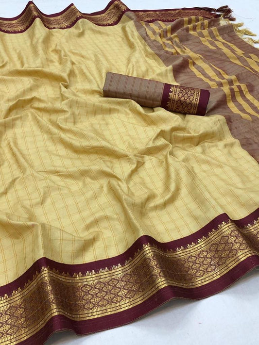 Cream Zahaa Georgette Saree