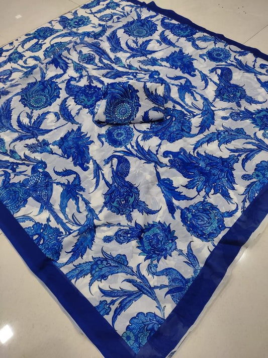 Blue Zahaa Georgette Saree